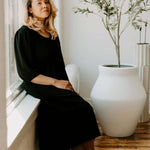 Tiered Breastfeeding Dress | Black | Milk & Baby
