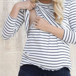 Lanie Maternity & Nursing Navy Stripe Top | Milk & Baby