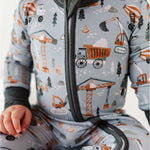 Mason | Bamboo One Piece Zip Pajama | . Mason Bamboo Convertible Romper Build a foundation for cozy comfort with our Mason Bamboo Convertible Romper! Made from luxuriously soft bamboo fabric, this romper is perfect for your little builder's downtime. The