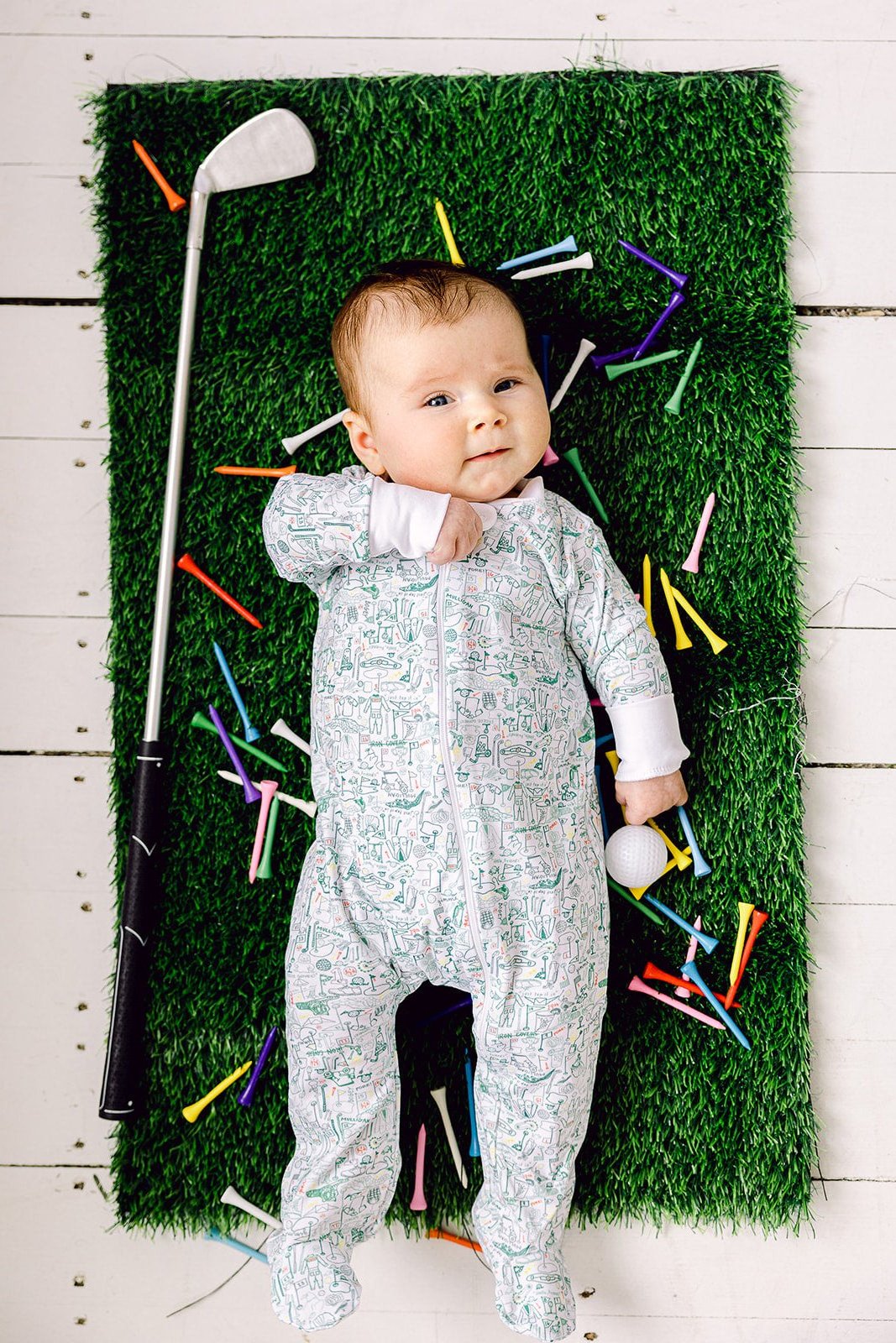 Golf Zip Baby Onesie | Milk & Baby