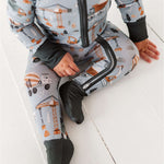 Mason | Bamboo One Piece Zip Pajama | . Mason Bamboo Convertible Romper Build a foundation for cozy comfort with our Mason Bamboo Convertible Romper! Made from luxuriously soft bamboo fabric, this romper is perfect for your little builder's downtime. The