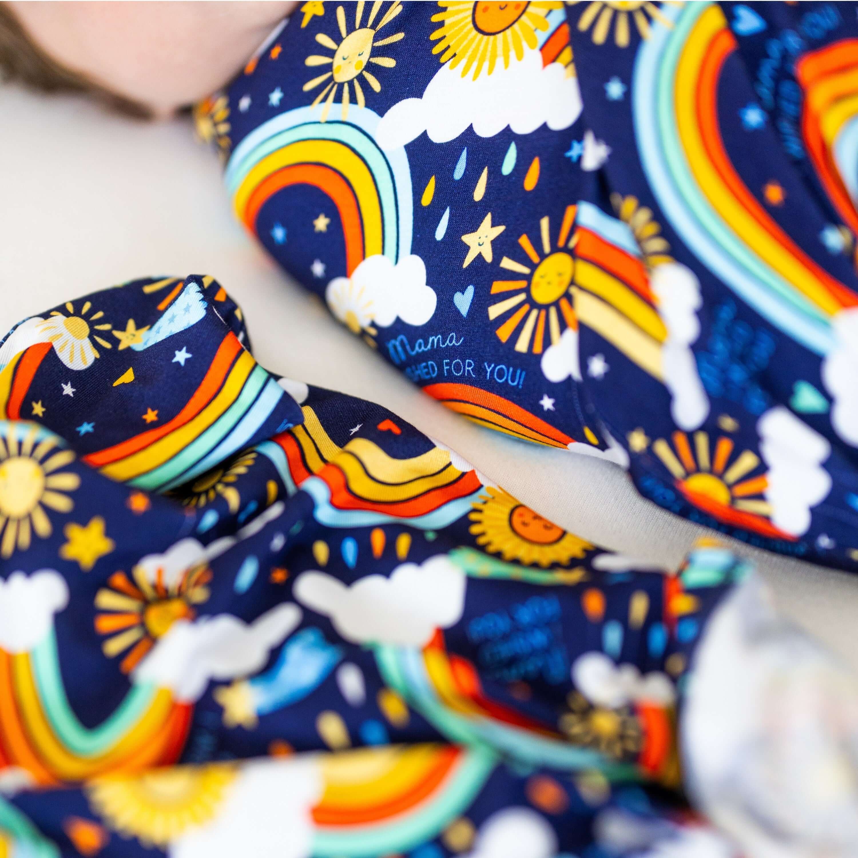 The Forever Swaddle Blanket | Here Comes the Sunshine (Blue) | Milk & Baby