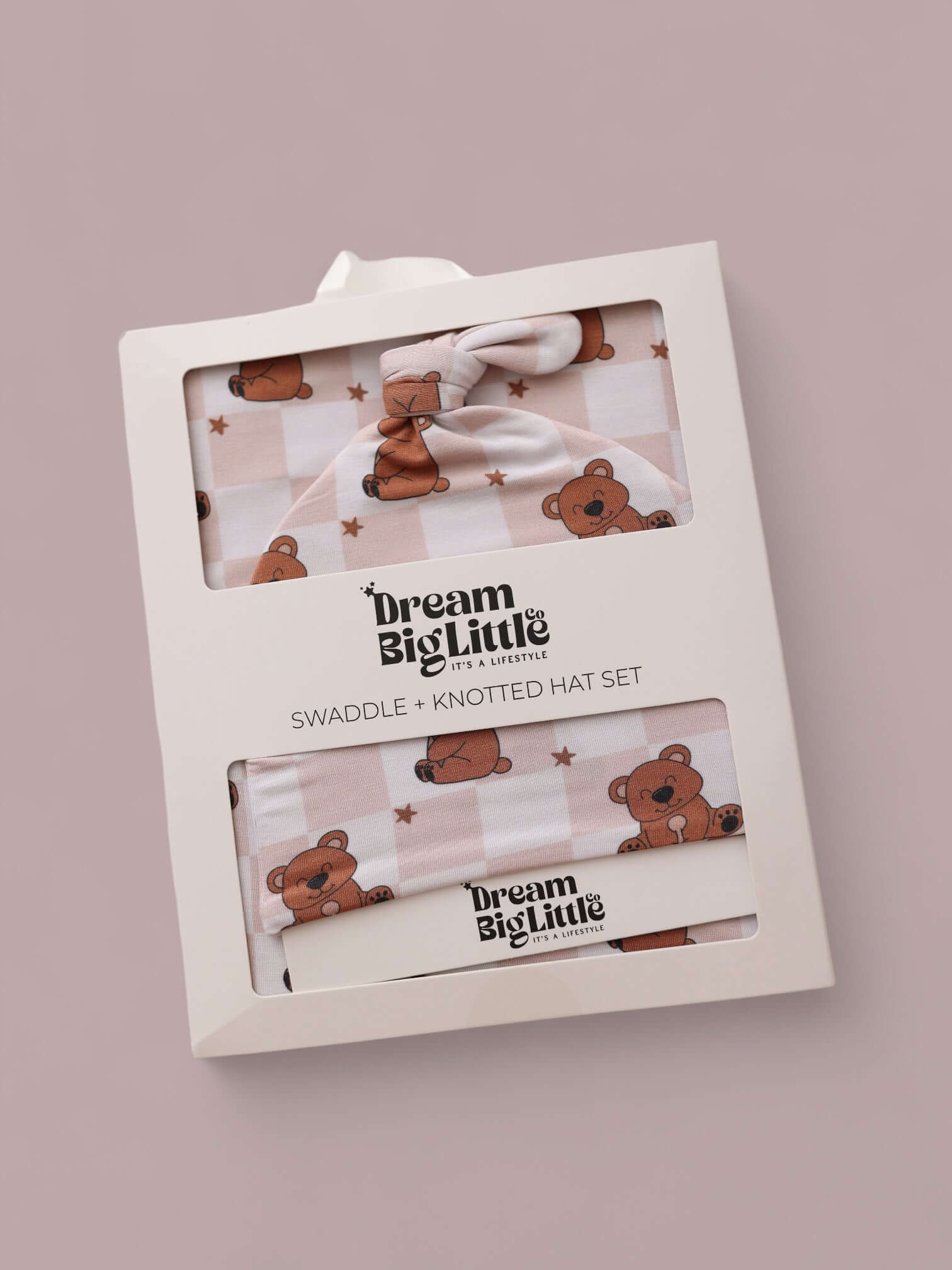 Cozy Bear Dream Swaddle & Beanie | Milk & Baby