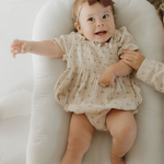 Flora | Ruffle Muslin Romper | Milk & Baby
