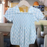 Morning Check | Ruffle Muslin Romper