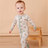 Soft Savannah | Bamboo One Piece Zip Pajama