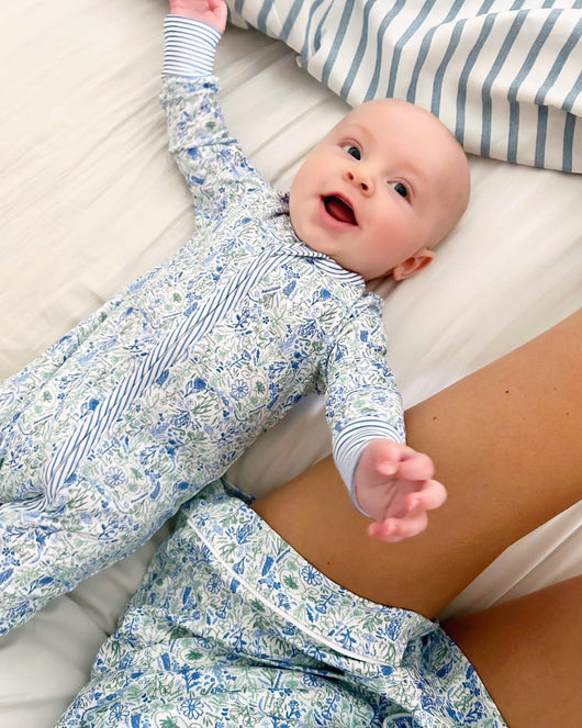 Birth Flowers Zip Baby Onesie Milk & Baby