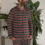 Holiday Stripe | Men's Bamboo Button Up Lounge Set
