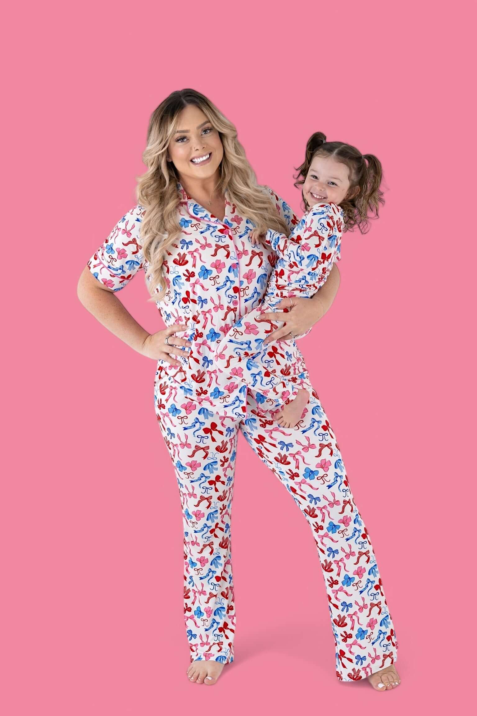 Red, White and Bows Women’s Relaxed Flare Dream Set | Milk & Baby