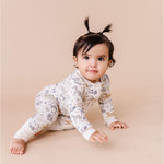 Safari Friends | Bamboo One Piece Zip Pajama | Bamboo Zip Romper – Safari Friends Animal Print Baby One-Piece An ultra-soft bamboo zip romper with an adorable safari animal print, designed for comfort, breathability, and effortless diaper changes. Key Fea