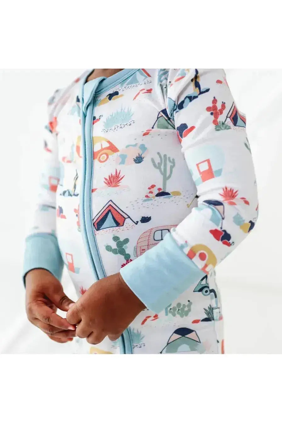 Desert Camper | Bamboo One Piece Zip Pajama | Milk & Baby