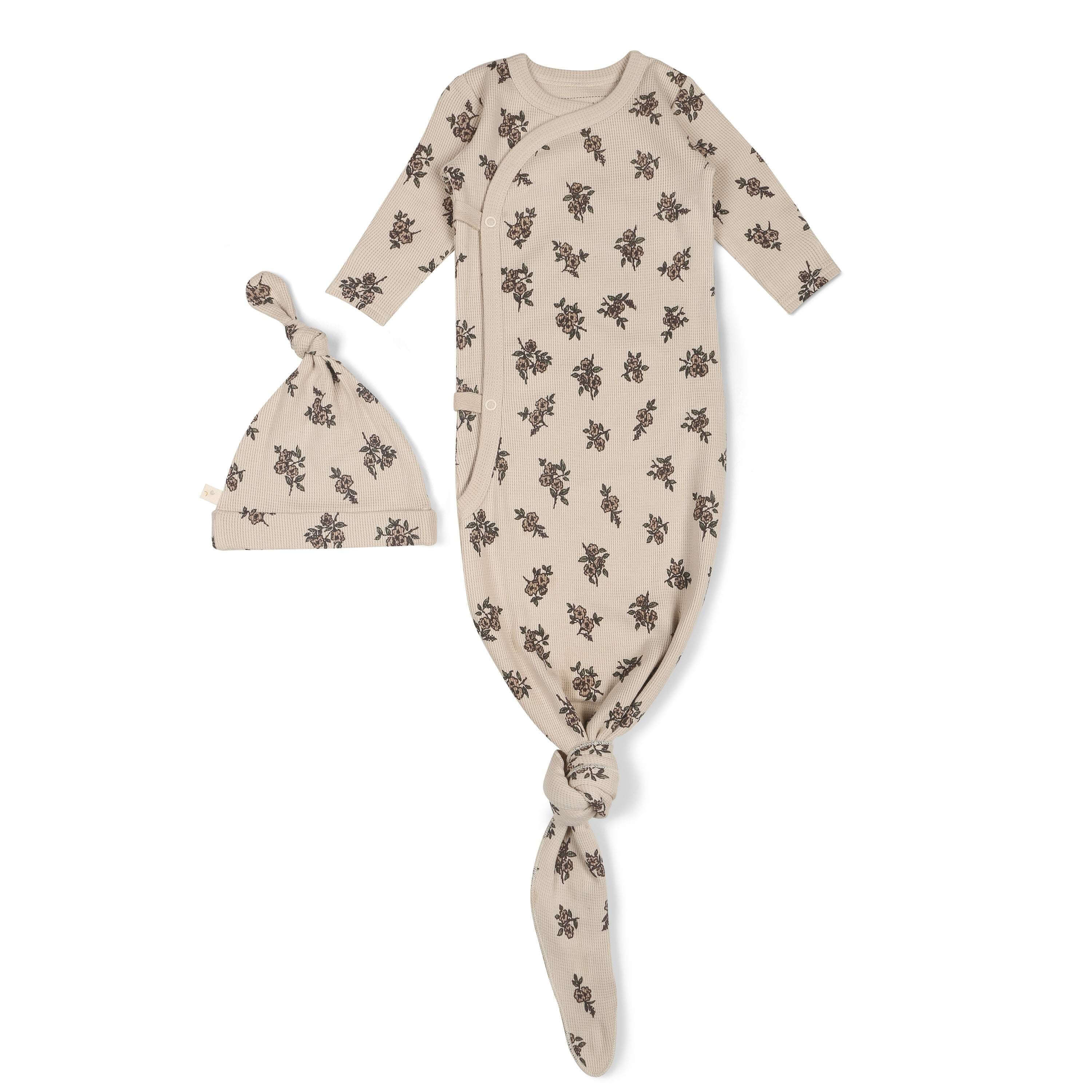 Posy | Organic Kimono Knotted Sleep Gown | Milk & Baby