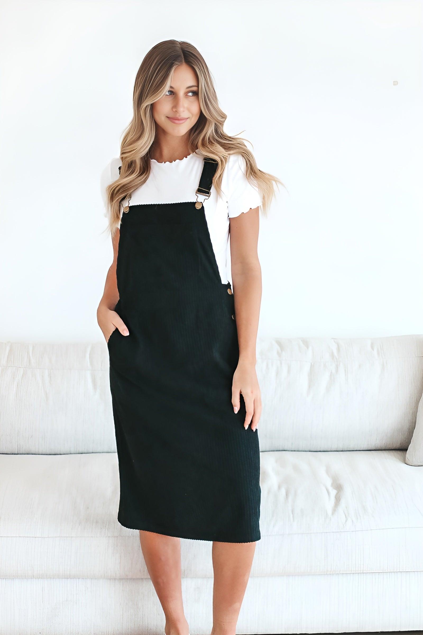 Patty Overall Dress in Black | Milk & Baby