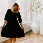 Tiered Breastfeeding Dress | Black | Milk & Baby
