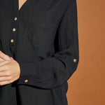 V Neck Button Down Henley Shirt | Milk & Baby