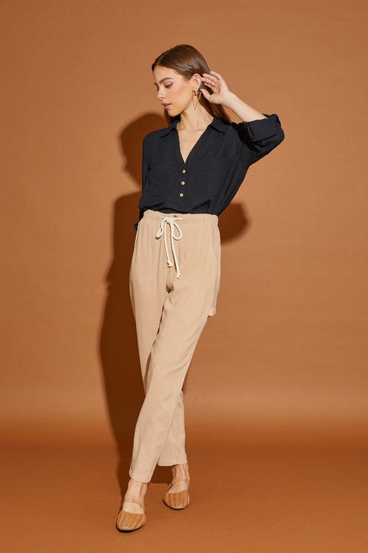 V Neck Button Down Henley Shirt | Milk & Baby