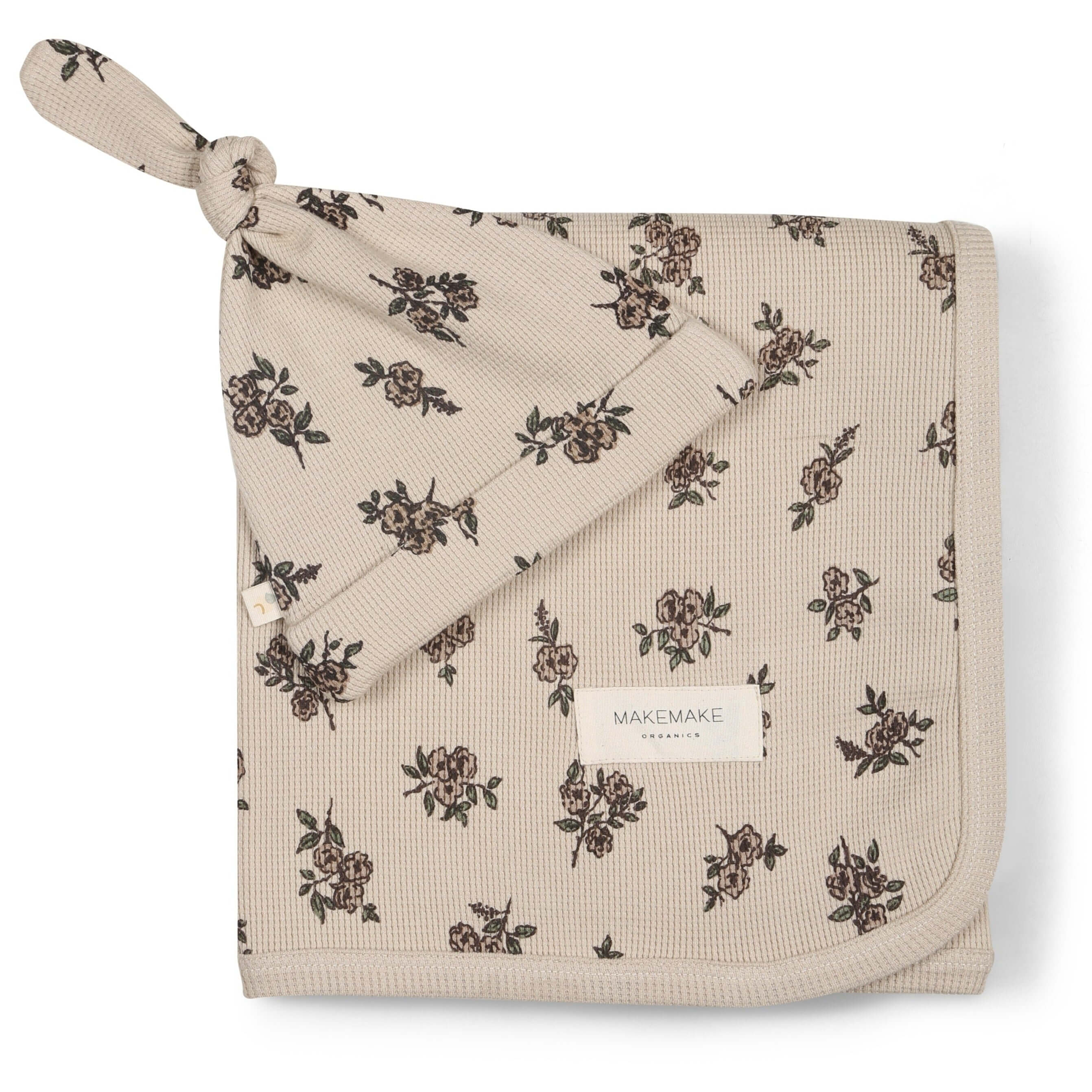 Posy | Organic Swaddle Blanket & Hat | Milk & Baby