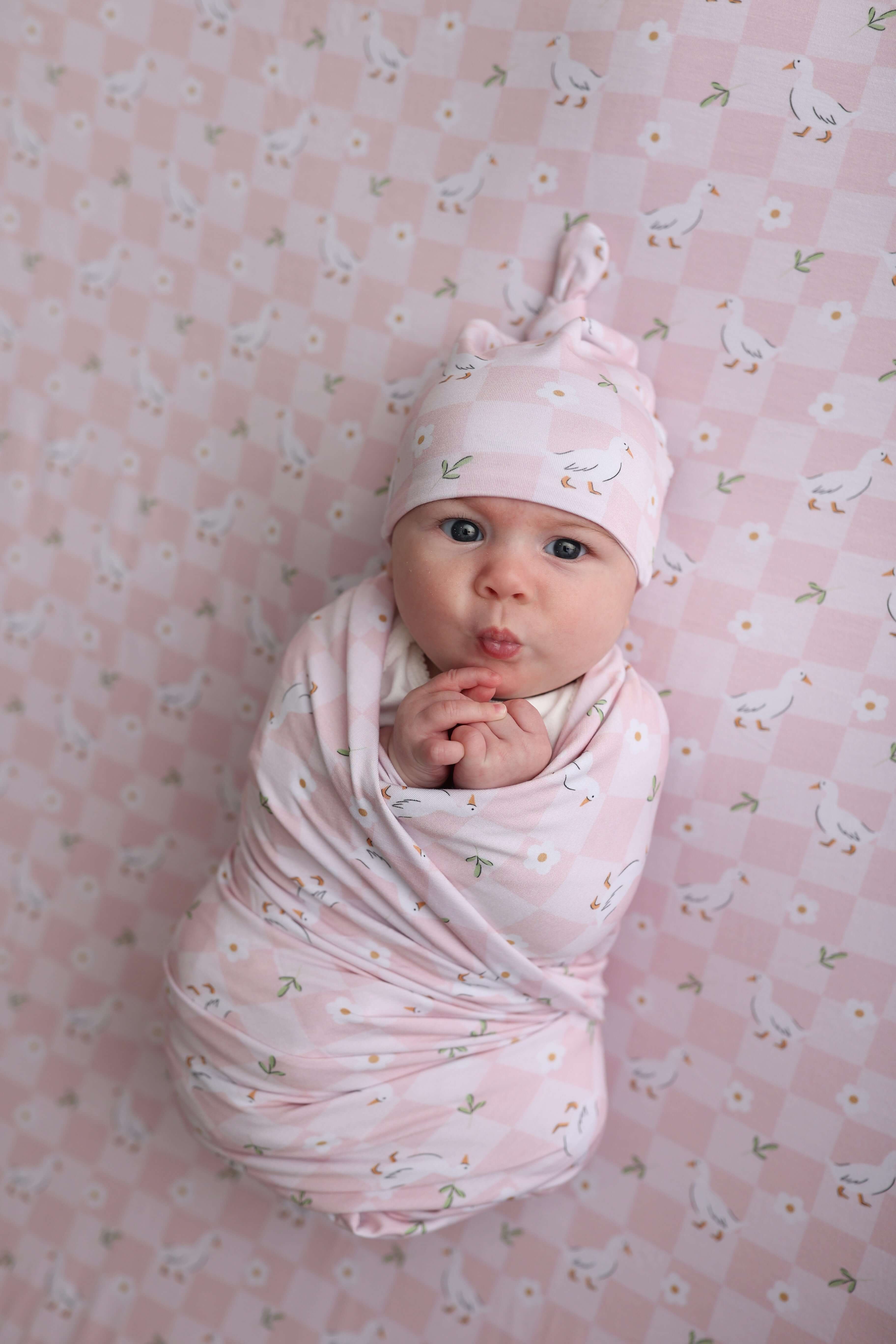Ducks and Daisies Dream Swaddle & Beanie Set! | Milk & Baby