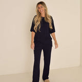 Blueberry Ribbed | Short Sleeve Bamboo Women's Lounge Set |