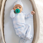 Sunday Picnic, Dusty Blue Knotted Gown Set | Milk & Baby