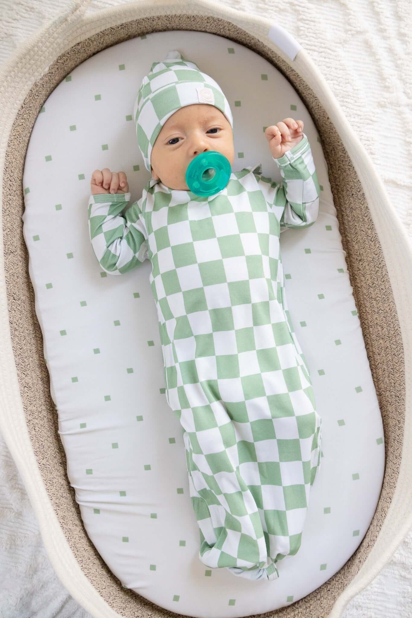 Sage| Knotted Gown Set | Milk & Baby