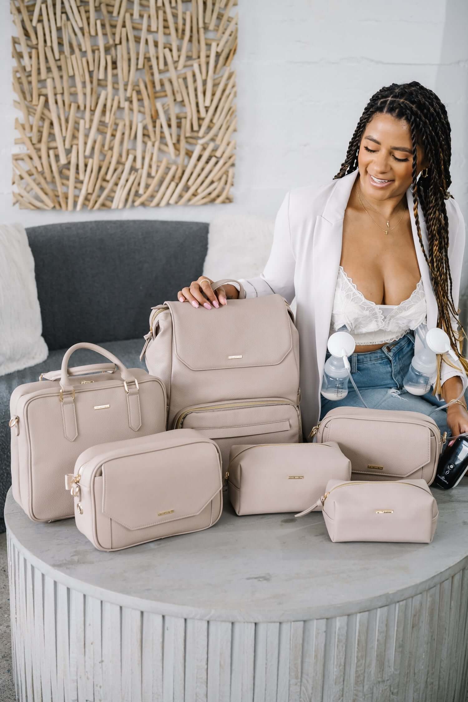 Radley Breast Pump Backpack - Stone | Milk & Baby