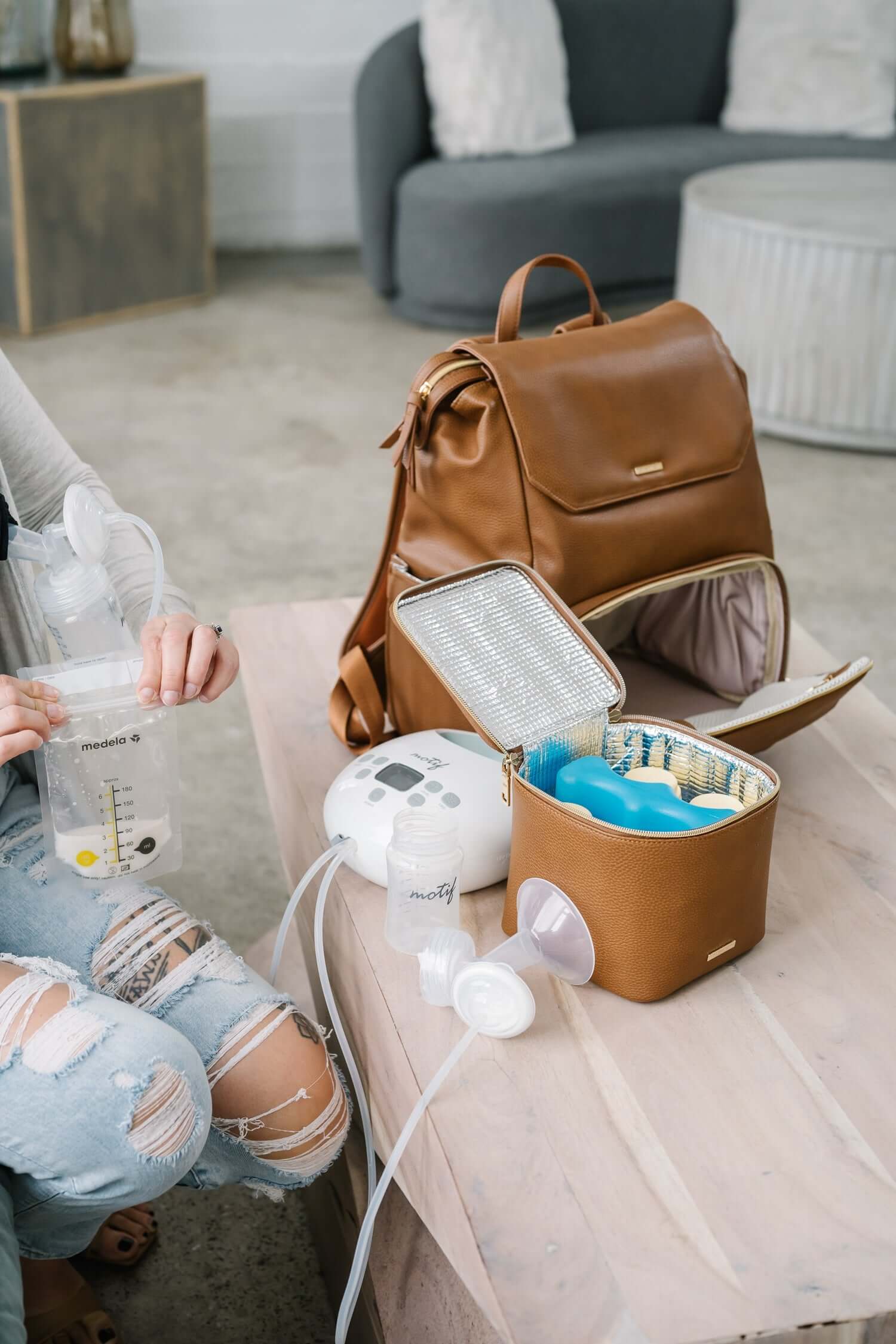 Radley Breast Pump Backpack - Walnut | Milk & Baby