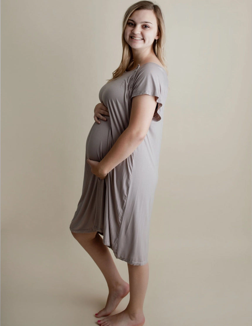 Harbor Mist Maternity Mommy Labor & Delivery Gown | Milk & Baby