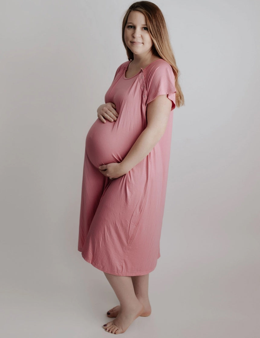 Rose Pink Labor & Delivery Gown | Milk & Baby