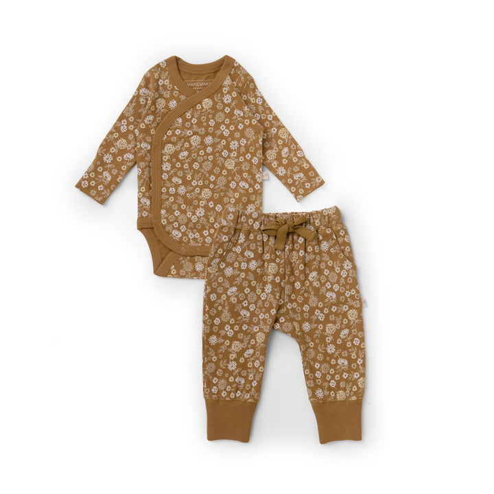 Organic Kimono Onesie & Pants Set | Wildflower Milk & Baby