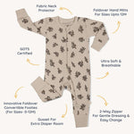 Organic 2-Way Zip Romper | Posy | Milk & Baby