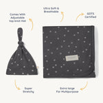 Tribe | Organic Swaddle Blanket & Hat | Milk & Baby