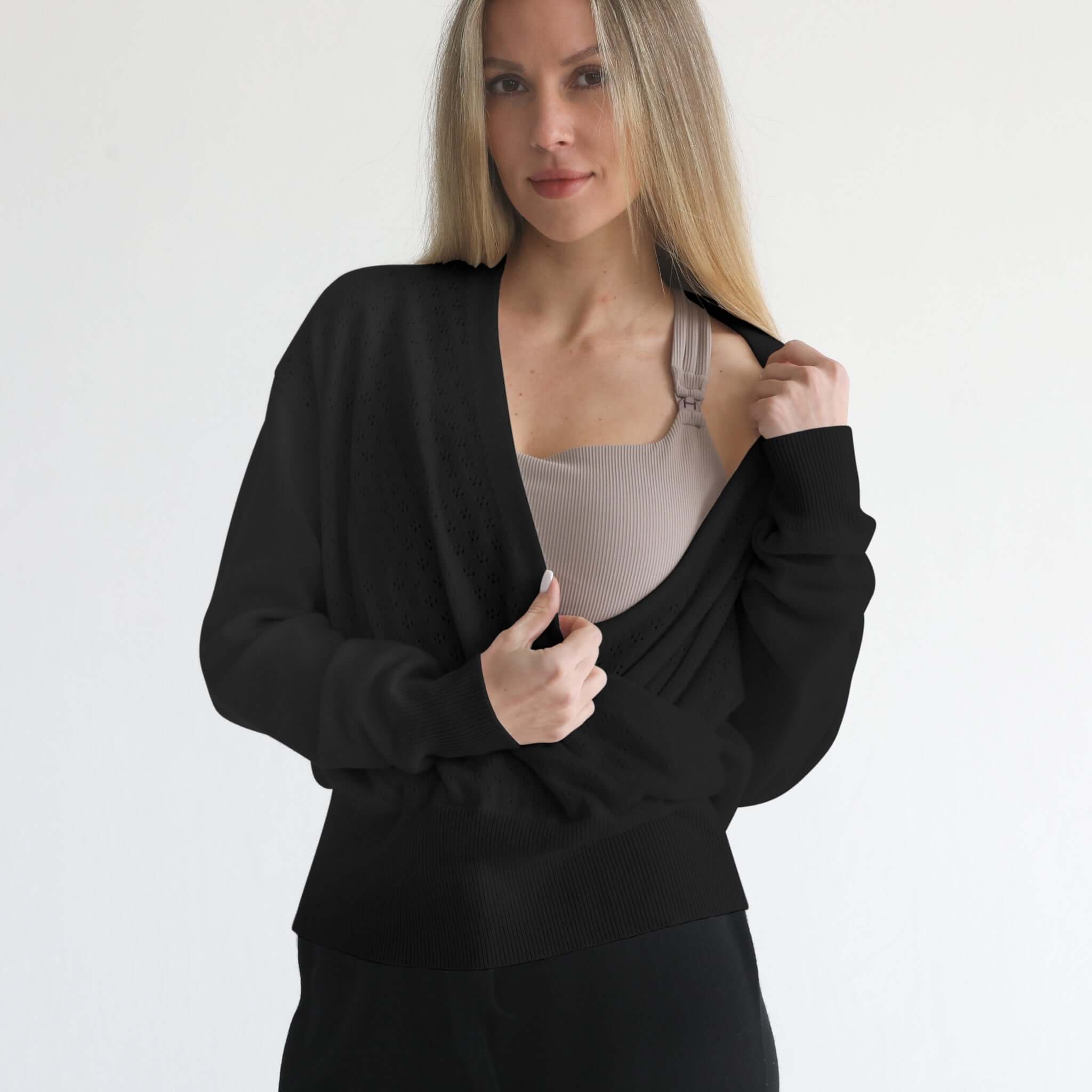 100% Cashmere Wrap Sweater | Milk & Baby