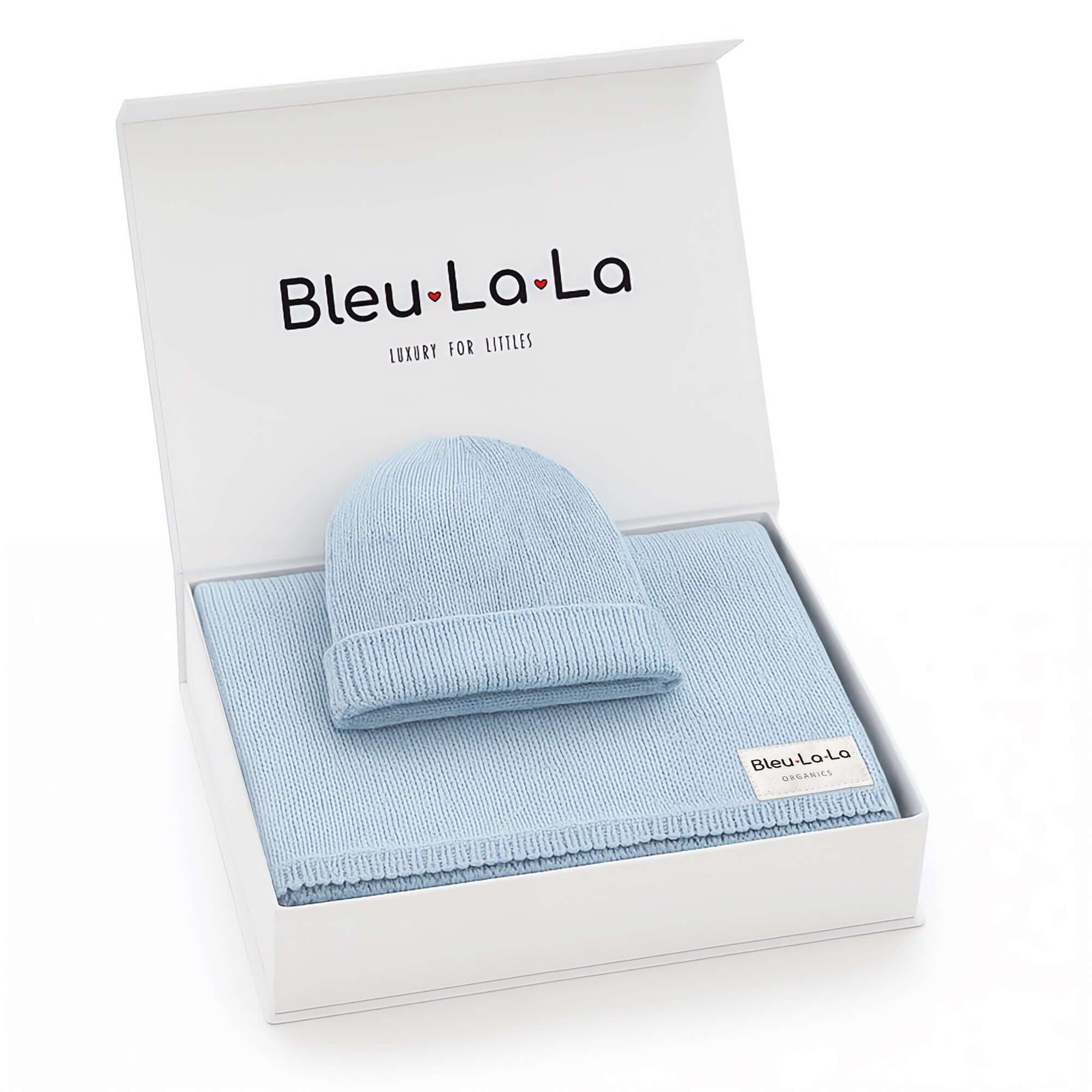 Luxe Collection 100% Organic Cotton Luxury Knit Baby Blanket + Hat Set | Milk & Baby