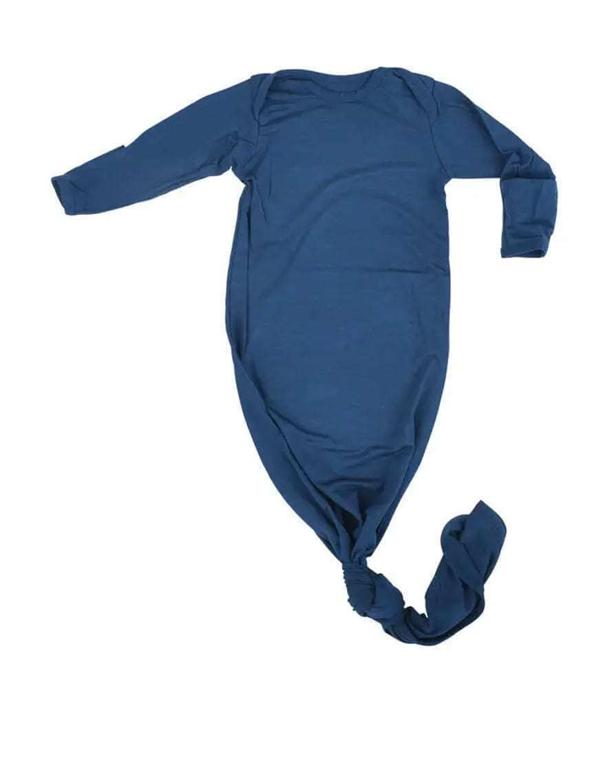Navy Knotted Newborn Gown | Milk & Baby