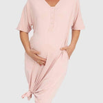 Kinsley Mama Lounge Dress & Baby Pouch Set Milk & Baby