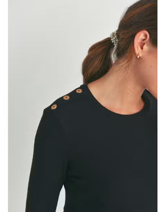 Jana Button Shoulder Maternity + Nursing Dress Milk & Baby