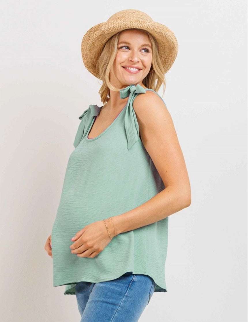 Lillian Tie-Shoulder Maternity Top | Nursing Friendly | Milk & Baby