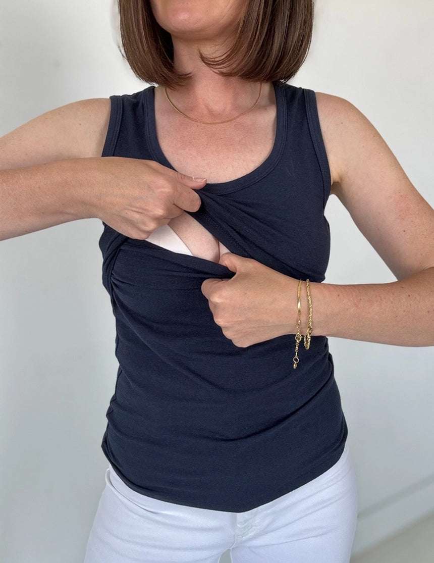 Everywhere Breastfeeding Tank Top | Navy | Milk & Baby