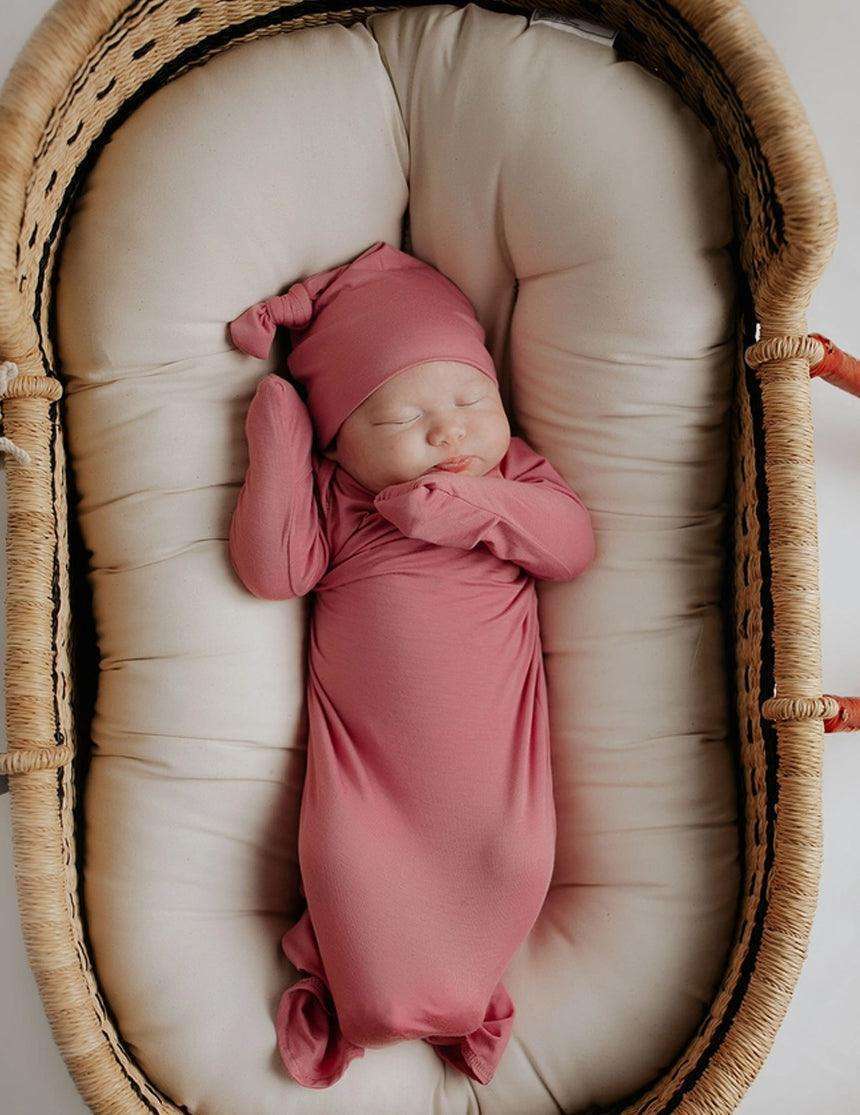 Mommy & Baby Knotted Gown Hospital Bundle | Rose | Milk & Baby