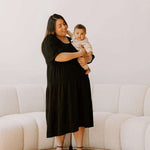 Tiered Breastfeeding Dress | Black | Milk & Baby