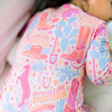 Saddle Up | Bamboo Footless Onesie Romper | "I Love Our Time Together" | Milk & Baby