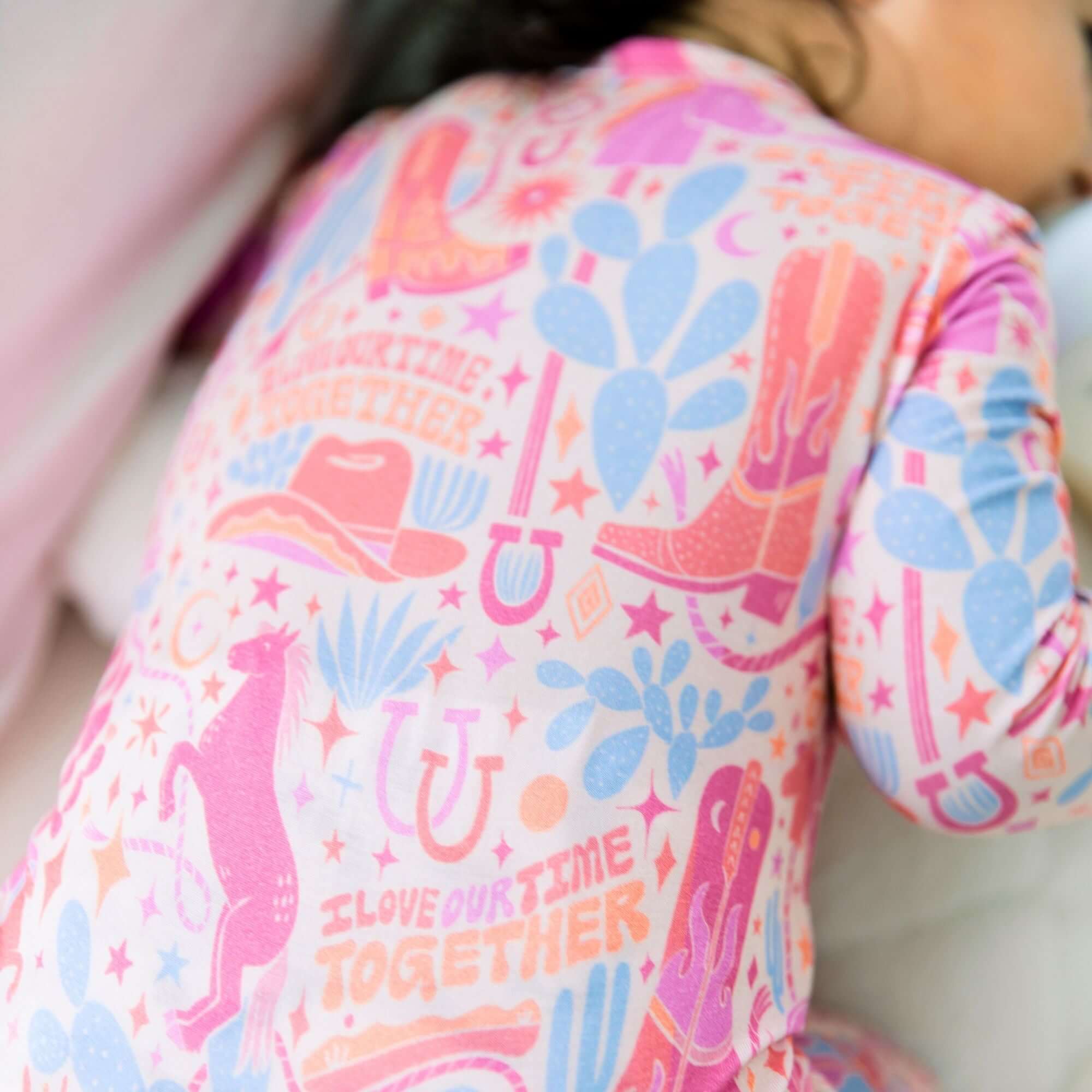 Saddle Up | Bamboo Footless Onesie Romper | "I Love Our Time Together" | Milk & Baby