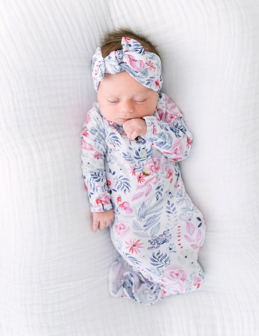 May Newborn Knotted Gown Set -Bloom Milk & Baby