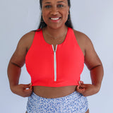 Crop Zip Up Breastfeeding Swimsuit Top 2026