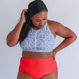 Crop Zip Up Breastfeeding Swimsuit Top 2026