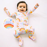 Here Comes the Sunshine (Pink) | Bamboo Footie Onesie Sleeper