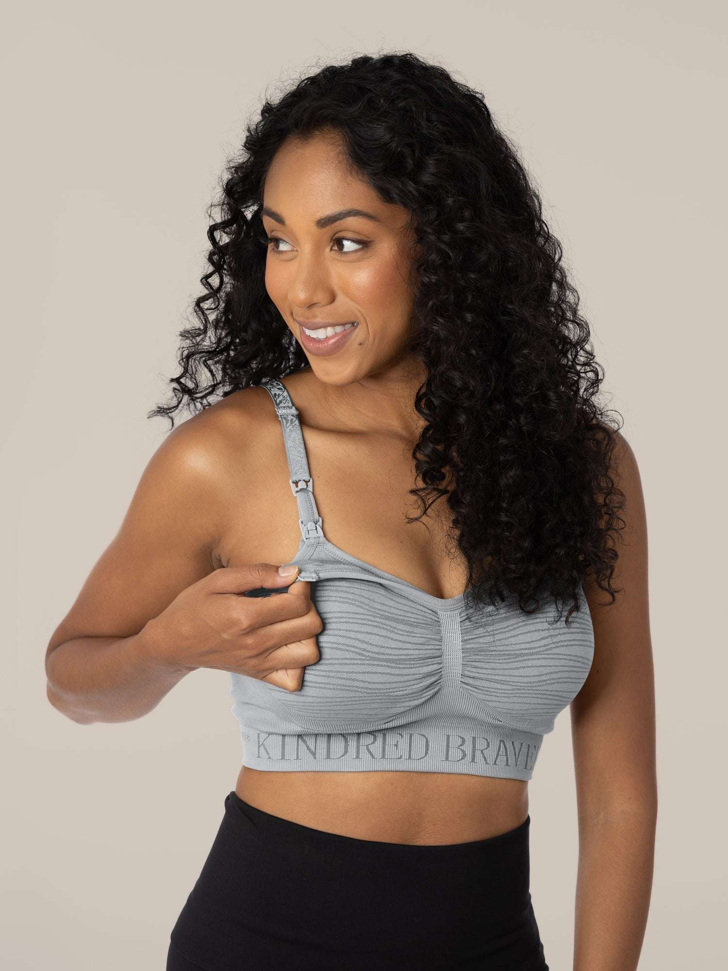 Sublime® Hands-Free Pumping & Nursing Bra | Grey | Milk & Baby