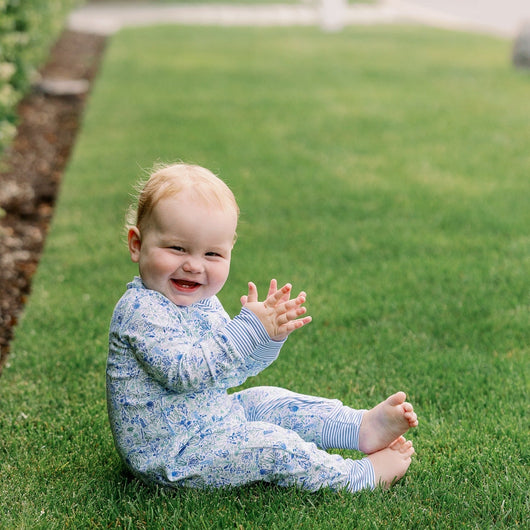 Birth Flowers Zip Baby Onesie Milk & Baby