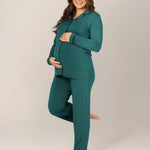 Clea Bamboo Long Sleeve Pajama Set | Evergreen | Milk & Baby
